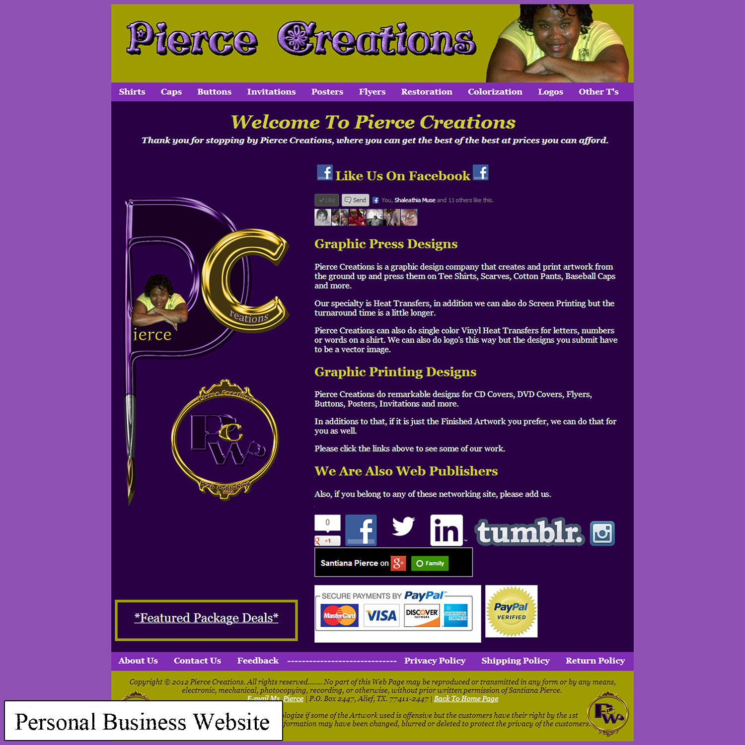 Image Screenshot of my 1st Business Website
