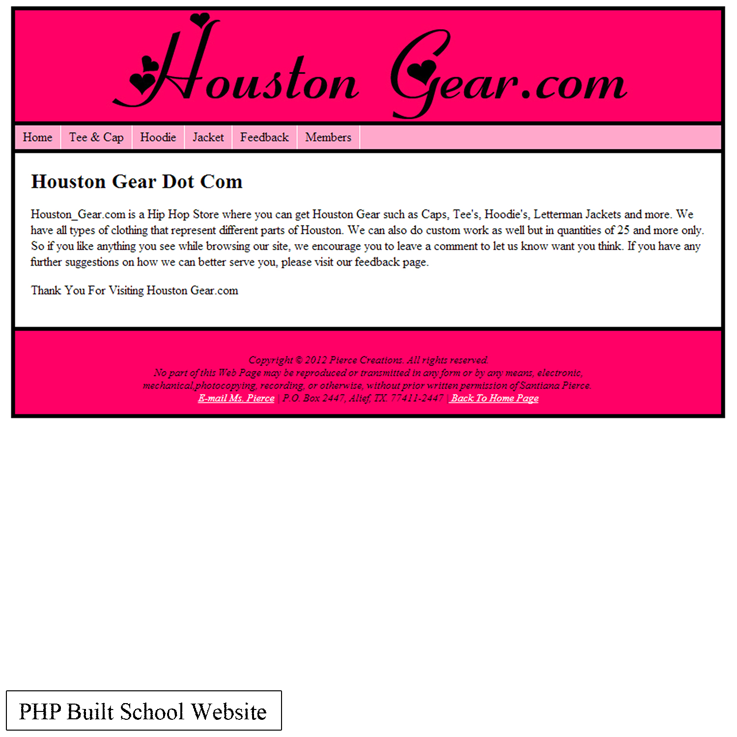Image Screenshot of my PHP Class School Website 1 of