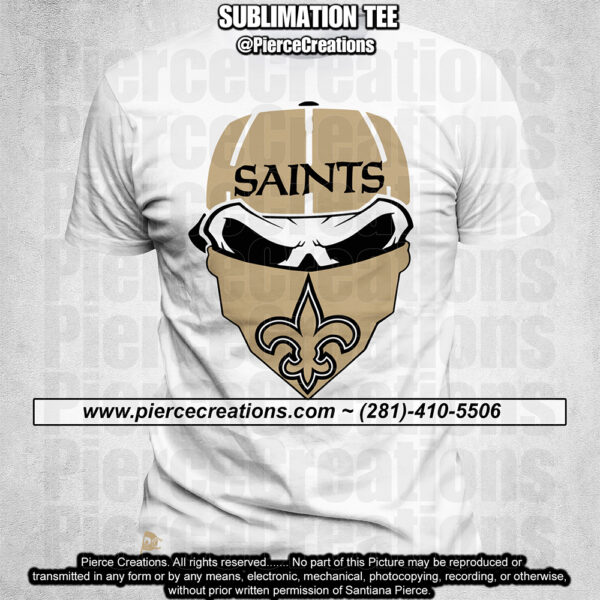 Saints Skull With Cap White Sublimation Tee