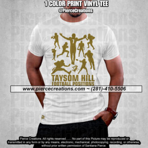 Taysom Hill Football Positions White Vinyl Tee