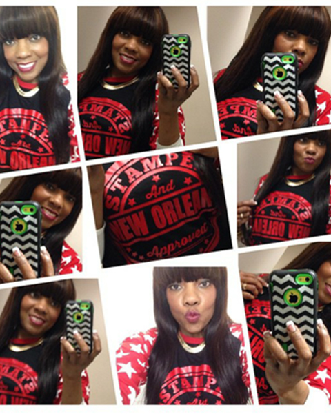 Image of a Female Wearing a Custom Stamped & Approved Baseball Tee