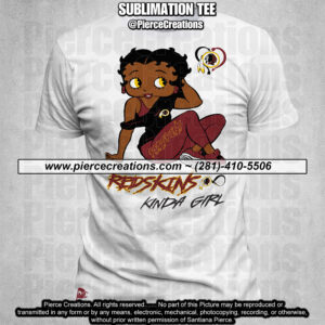 Betty Boop Redskins White Sublimation Tee