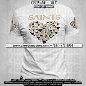 Saints Multi Hearts White Sublimation Tee