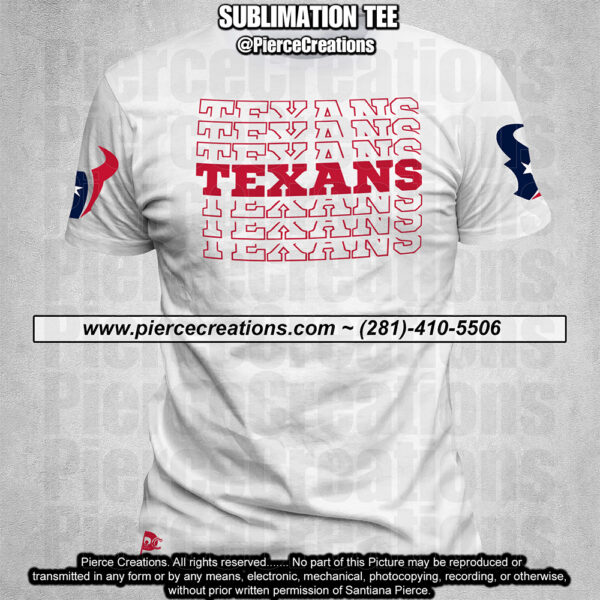 Red Texans Repeat White Sublimation Tee