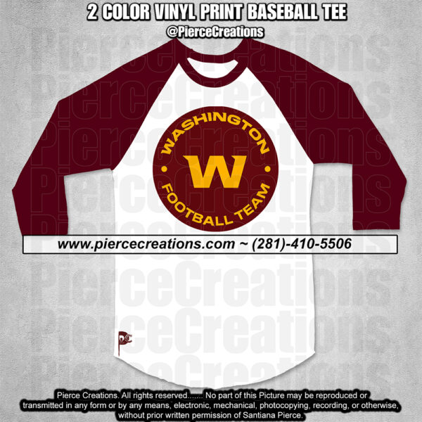 The Washington Football Team Wht, Maroon Baseball Tee