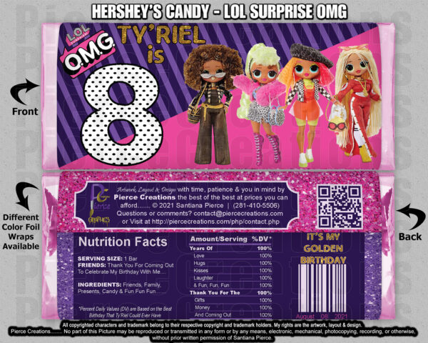 LOL O.M.G. Birthday Hershey Candy