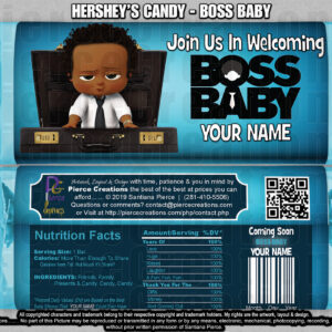 Boss Baby, Baby Shower Hershey Candy