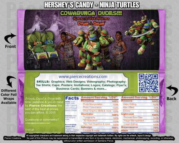 Ninja Turtles Baby Shower Hershey Candy
