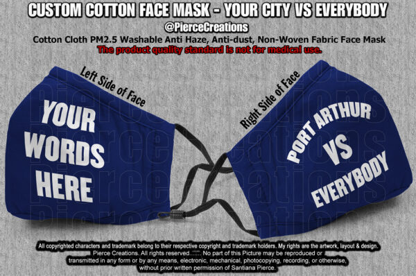 Your City VS Everybody Cotton Mask Royal Blue