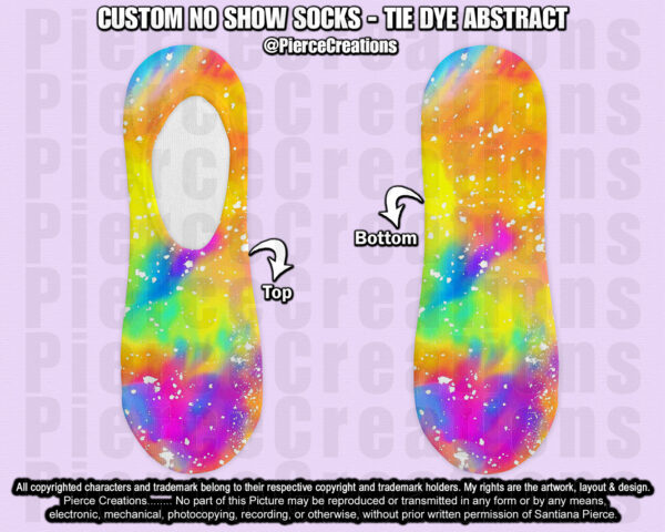 Custom No Show Tie Dye Abstract Socks