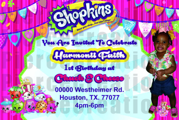 Shopkins Birthday Invitation -w- Pic
