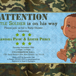 Little Soldier Baby Shower Invitation -w/o- Pic