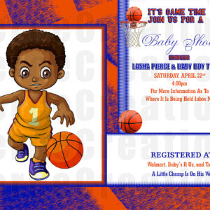 Basketball Baby Shower Invitation -w/o- Pic