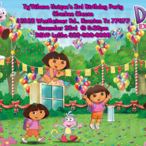 Dora The Explorer Birthday Invitation -w/o- Pic