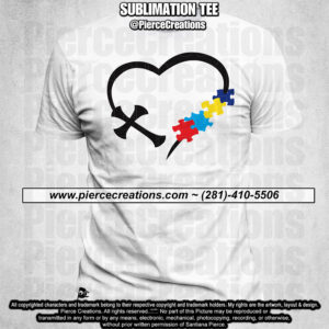 Autism Heart Cross Sublimation Tee