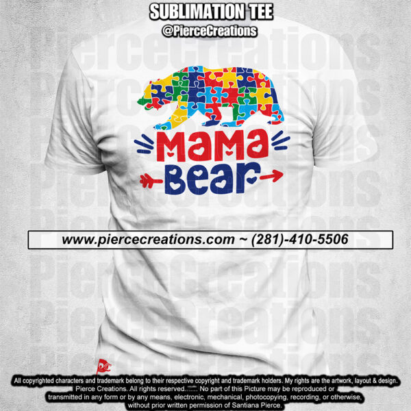 Autism Mama Bear 02 Sublimation Tee