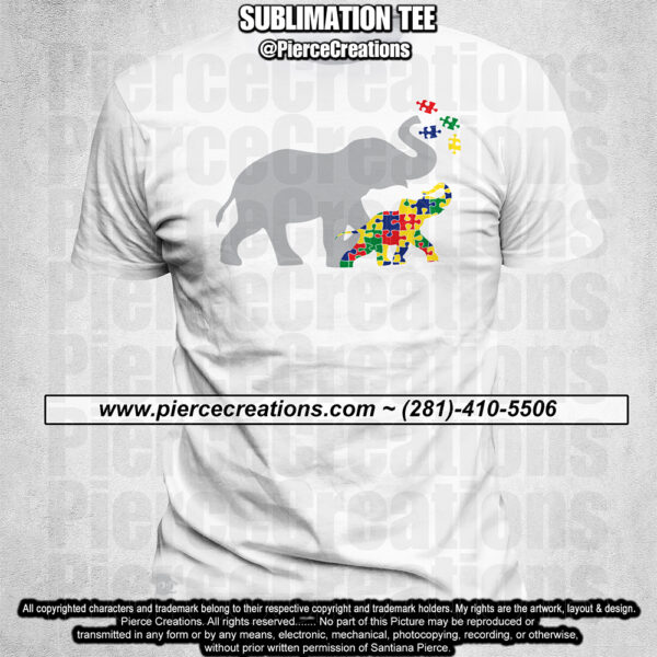 Autism Parent And Baby Elephant 01 Sublimation Tee