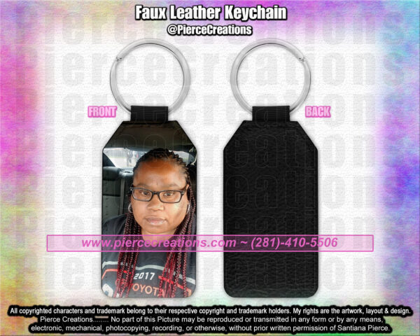 Personal Picture Faux Leather Keychain