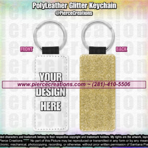 Custom Poly Leather Glitter Keychain