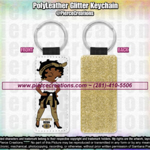 Betty Boop Poly Leather Glitter Keychain