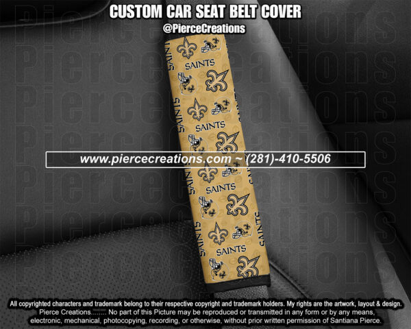Saints Pattern Seatbelt Cover